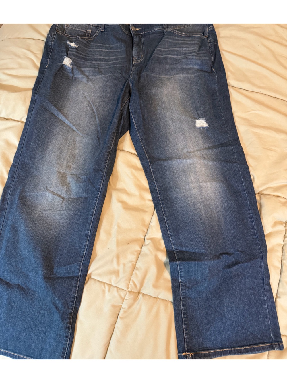 Dark Blue Distressed Skinny Jeans